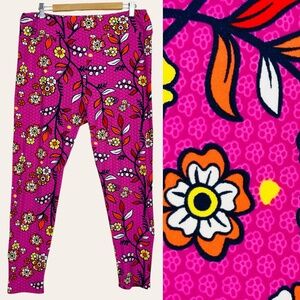 LuLaRoe Groovy Floral Botanical Print Comfy High Rise Lounge Pants Leggings TC2